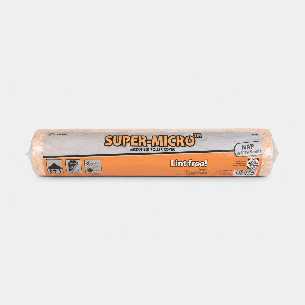 Super-Micro lint-free roller cover with label on a white background