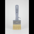 Paint brush with a gray handle and wooden bristles, featuring the brand 'Rollinghog'.