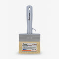 Wall brush with wooden handle and metal ferrule on a white background