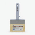 Wall brush with wooden handle and metal ferrule on a white background