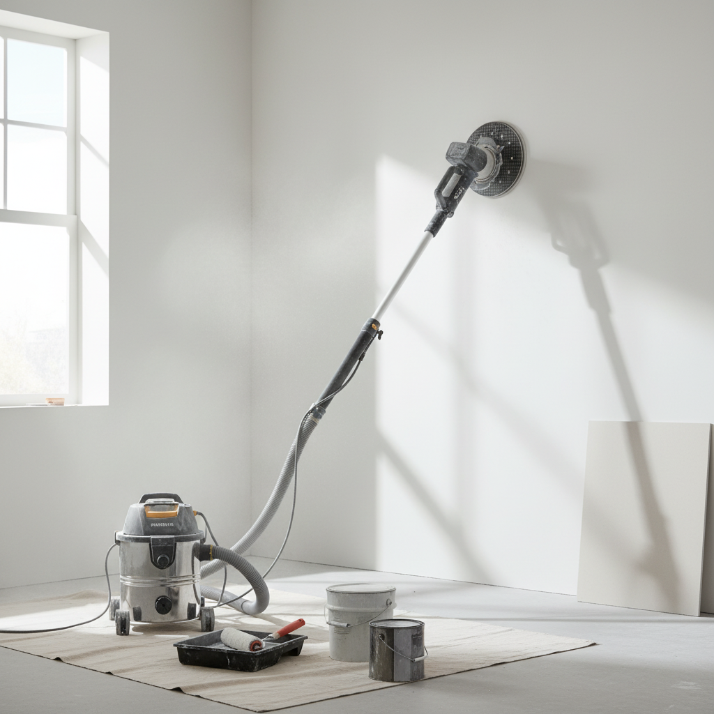 Mishka Sanding Disc - Action Shot on Drywall