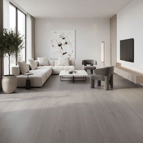 SPC Flooring 1027-16 - Ash Gray Minimalist Living Room
